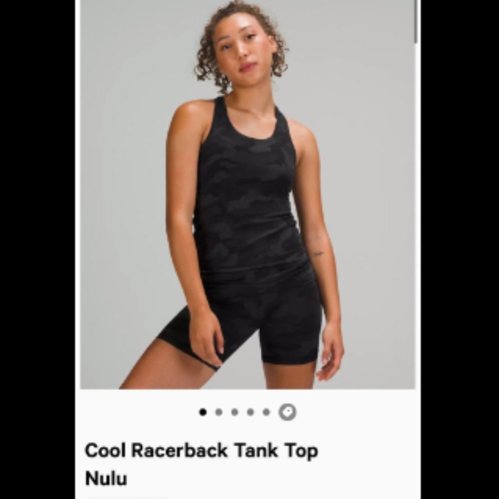 Lululemon Cool Racerback, size 10 - black camo